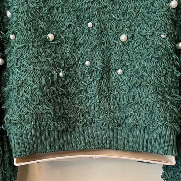 Mighty Fine Green Pearl-Embellished Cardigan size L - Picture 10 of 12
